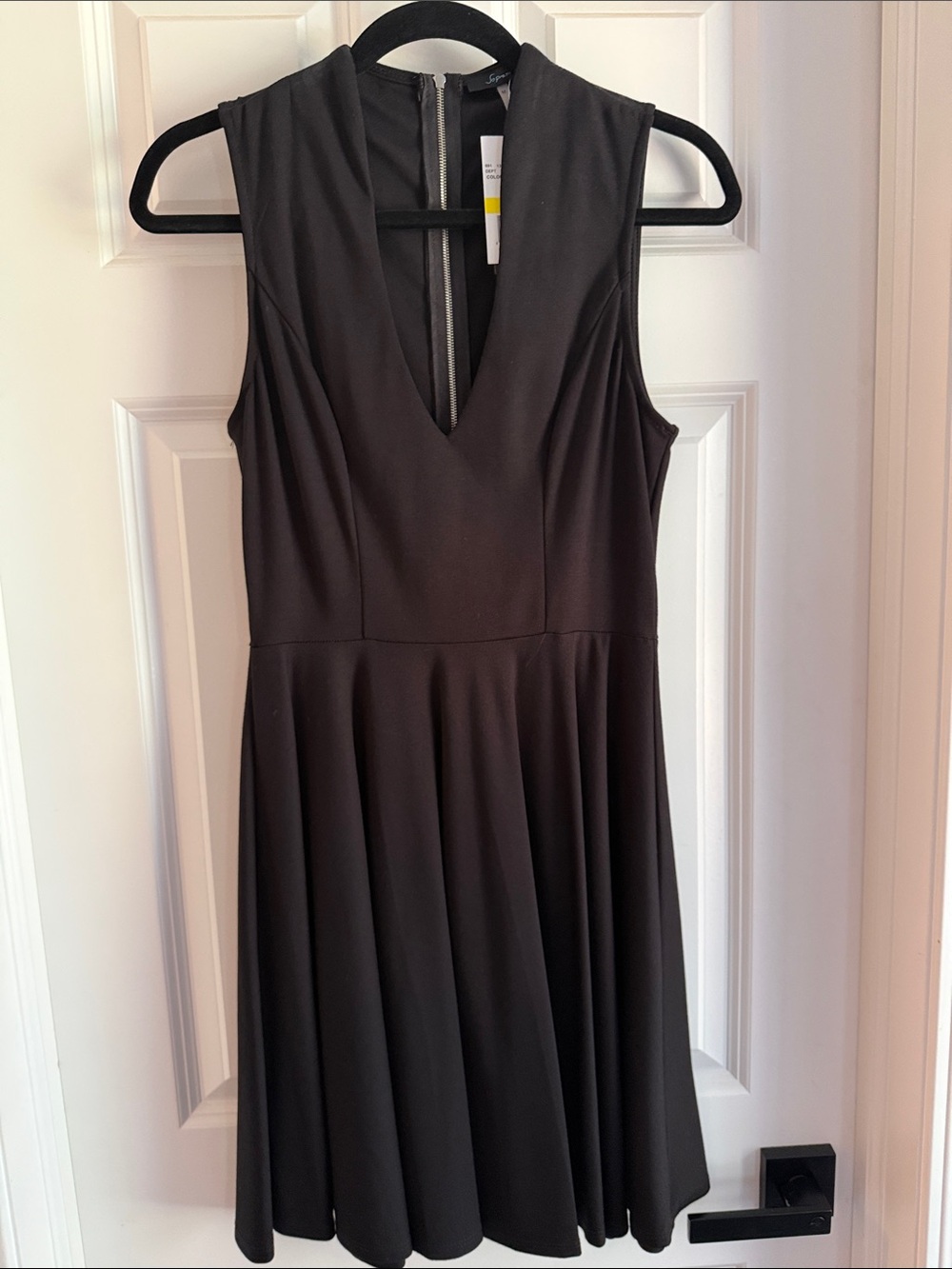 Soprano Black V-Neck Sleeveless Mini Dress